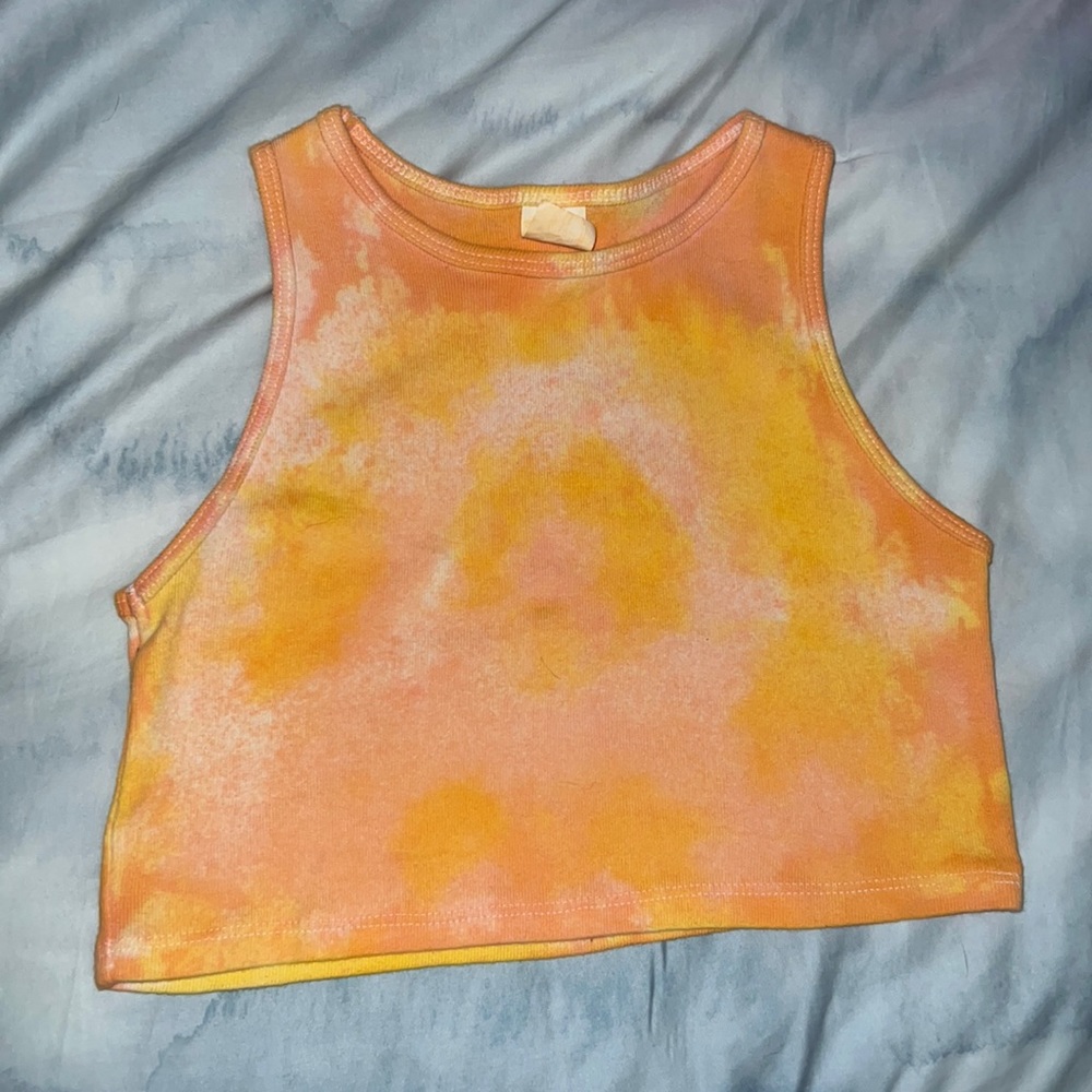 Orange/Pink Tye Die halter top